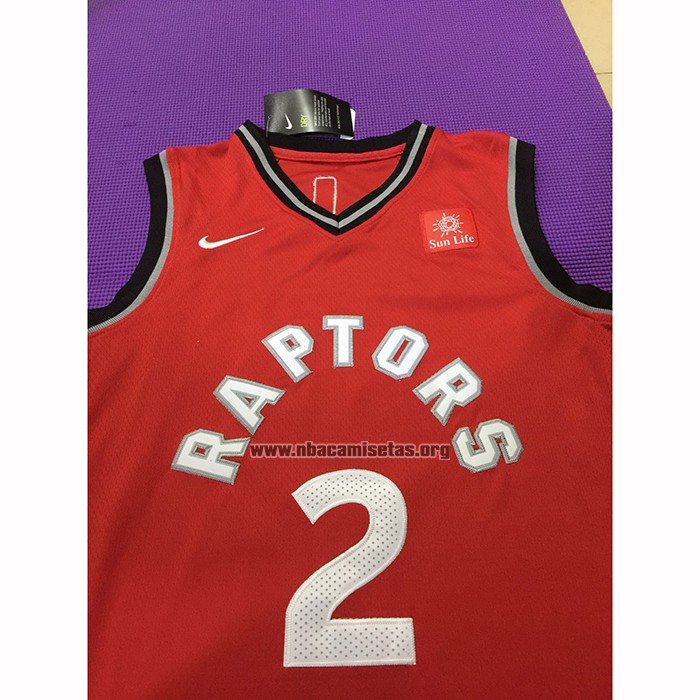 Camiseta Toronto Raptors Kawhi Leonard NO 2 Icon 2018 Rojo